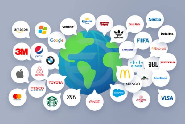 Globe surrounded by Global Partners