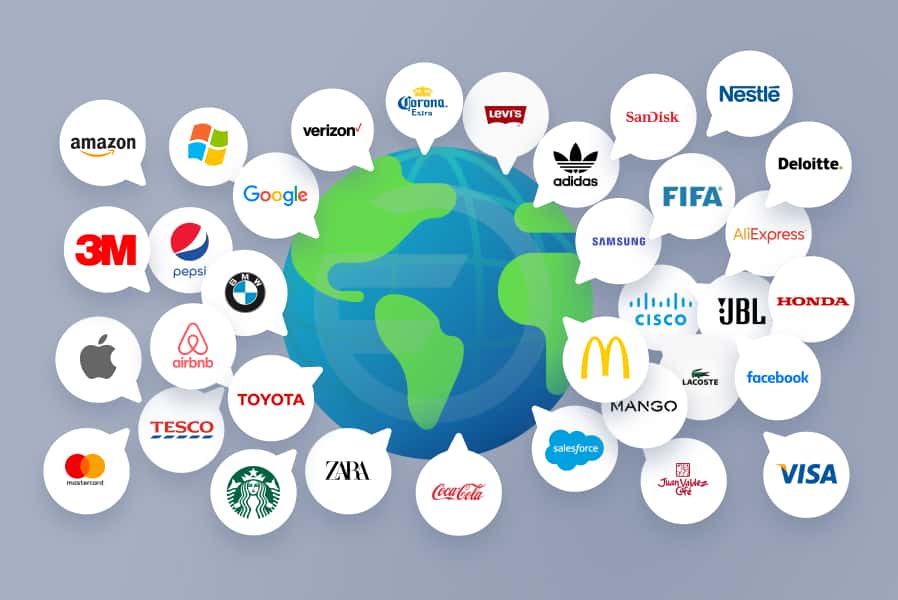 Globe surrounded by Global Partners